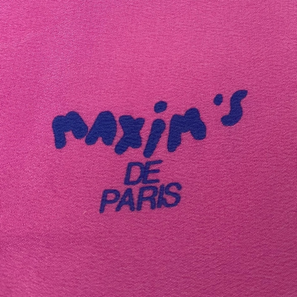 Maxim’s De Paris Silk Pink Ombré 33” Square Butterfly Scarf w/Blue Border - Picture 11 of 16